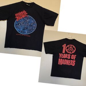 Vintage Morbid Angel 10 Years Of Madness 1999 Large T-Shirt Altars Of Madness
